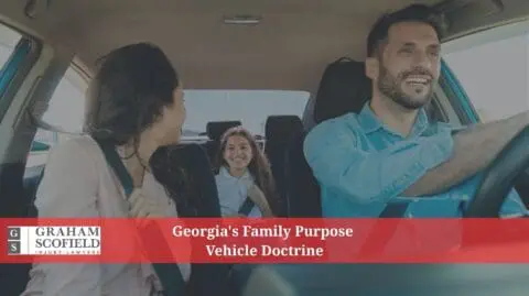 Family driving in car.