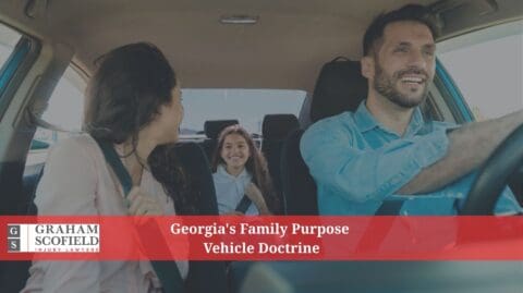 Family driving in car.