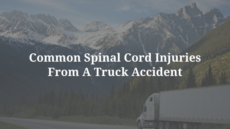 Common Spinal Cord Injuries from a Truck Accident