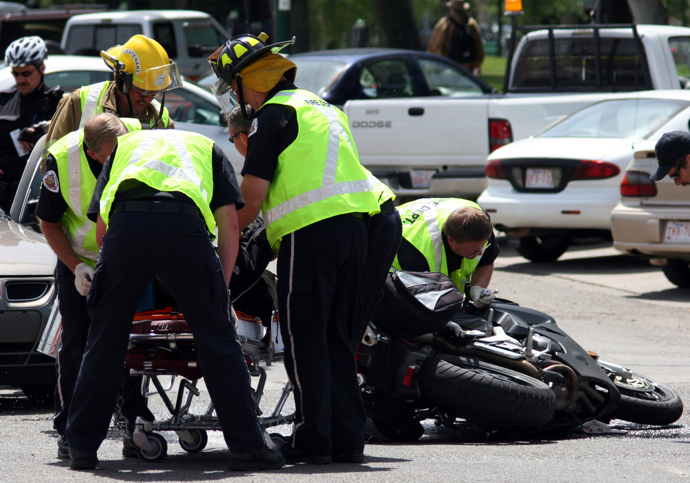 Motorcycle accidents can cause severe road rash.